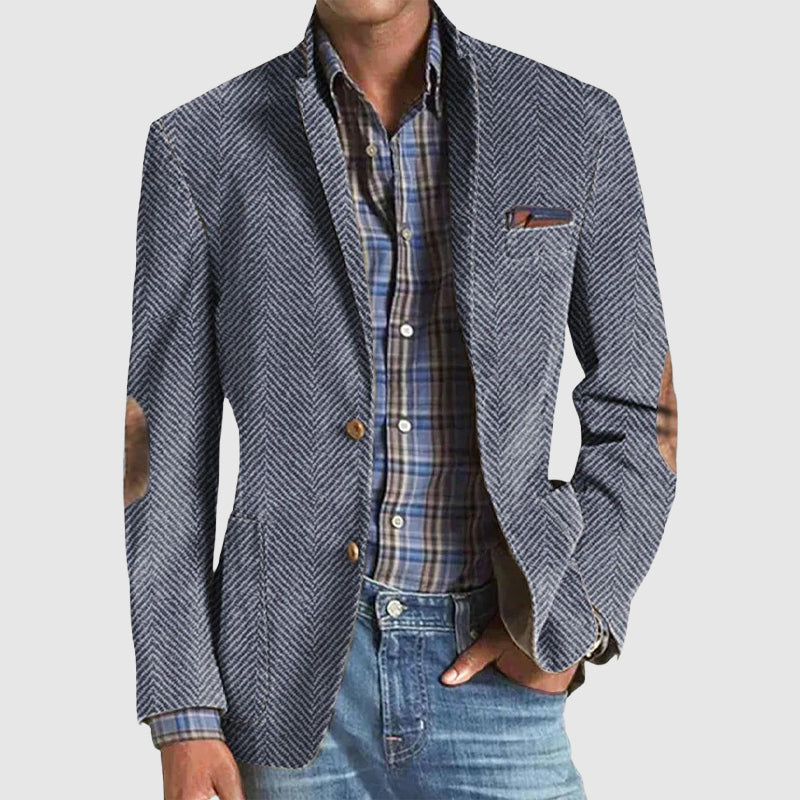 Henri L'Éclatant Herringbone Suede Blazer