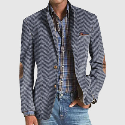 Henri L'Éclatant Herringbone Suede Blazer