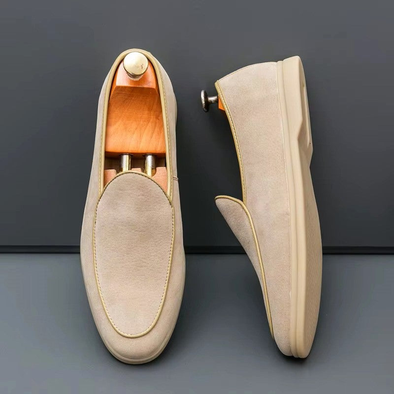 Louis Martin Minimal Suede Slip-On Loafers