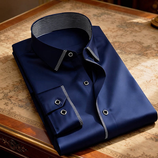 Louis Martin Smooth Finish Button-Up Shirt