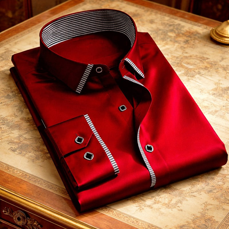 Louis Martin Smooth Finish Button-Up Shirt