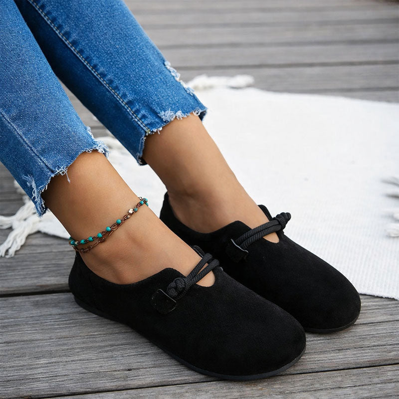 Malin Tassou Ballet Flats with Tie-Front Accent