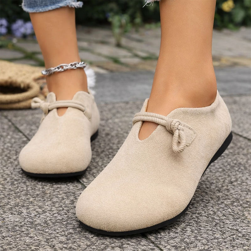 Malin Tassou Ballet Flats with Tie-Front Accent