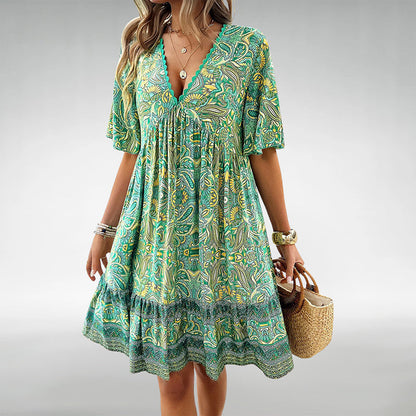 Malin Tassou Boho Paisley Mini Dress