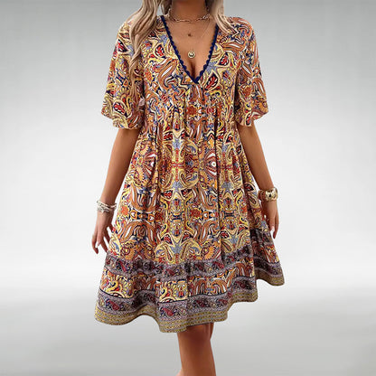 Malin Tassou Boho Paisley Mini Dress