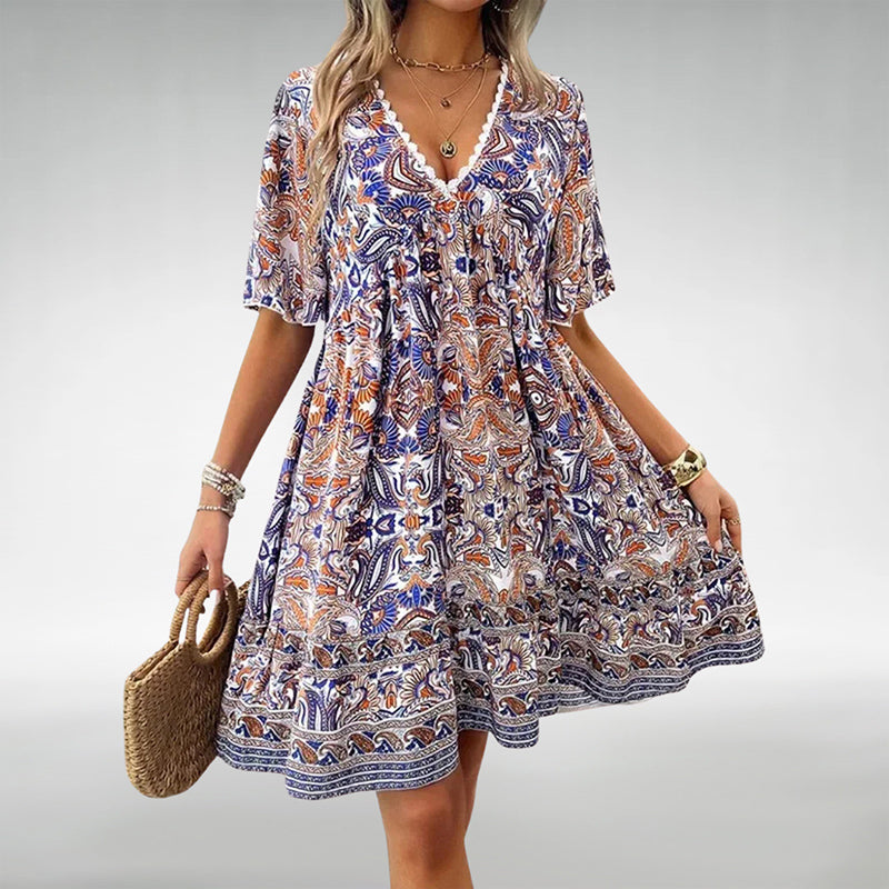Malin Tassou Boho Paisley Mini Dress