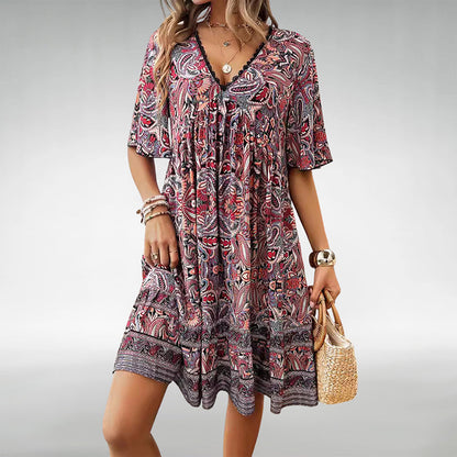 Malin Tassou Boho Paisley Mini Dress