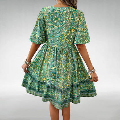 Malin Tassou Boho Paisley Mini Dress