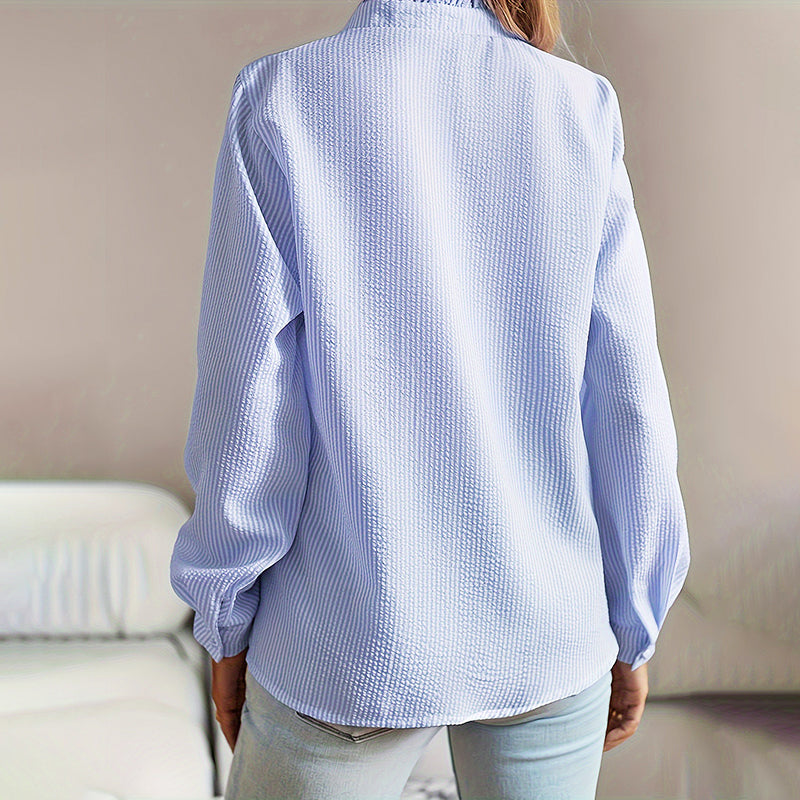 Malin Tassou Button-Front Ruffle Shirt