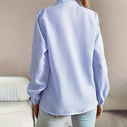 Malin Tassou Button-Front Ruffle Shirt