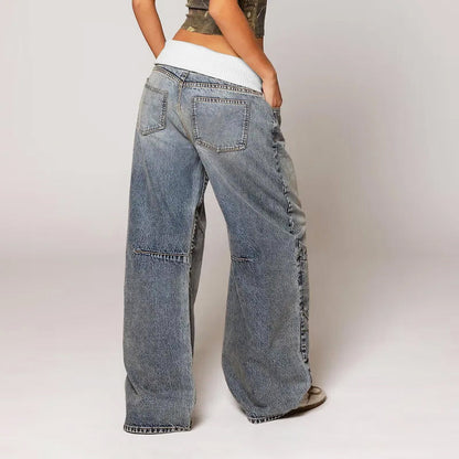 Malin Tassou Contrast Waist Wide Jeans