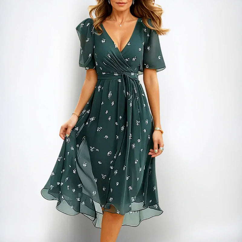 Malin Tassou Floral Midi Dress