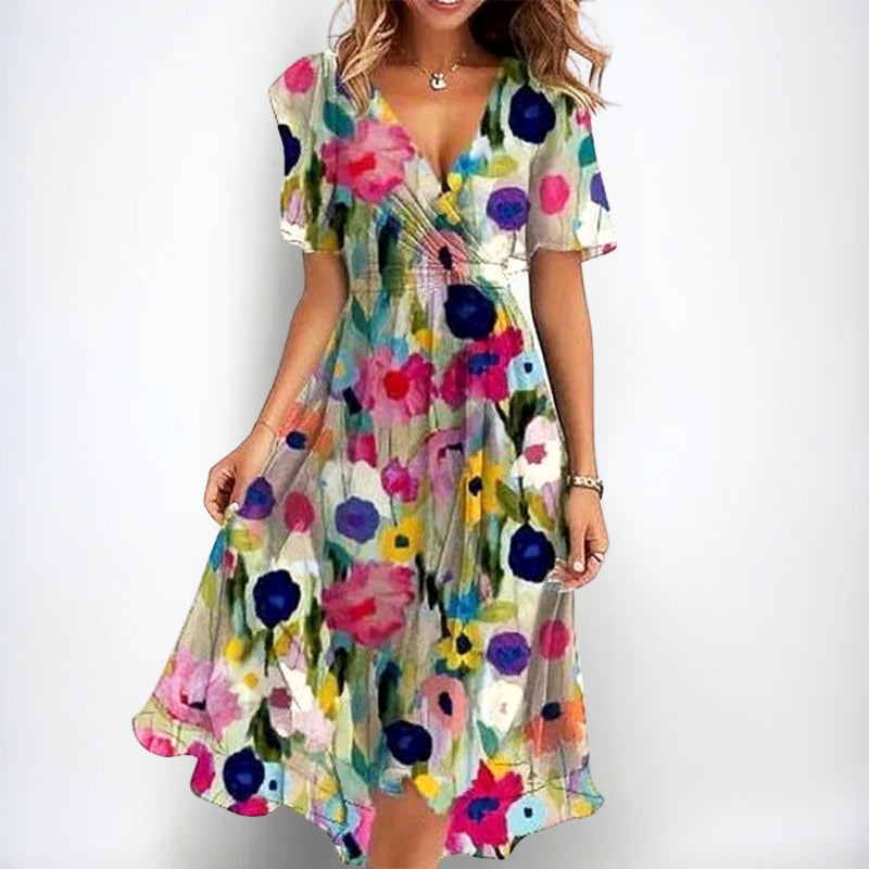Malin Tassou Floral Midi Dress