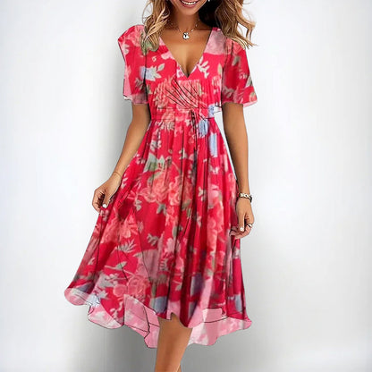 Malin Tassou Floral Midi Dress