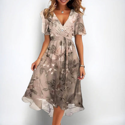 Malin Tassou Floral Midi Dress