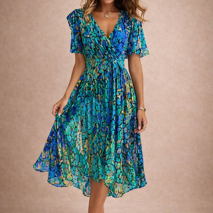 Malin Tassou Floral Print Wrap Dress