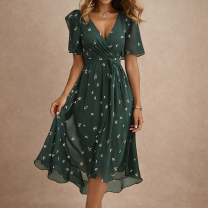 Malin Tassou Floral Print Wrap Dress