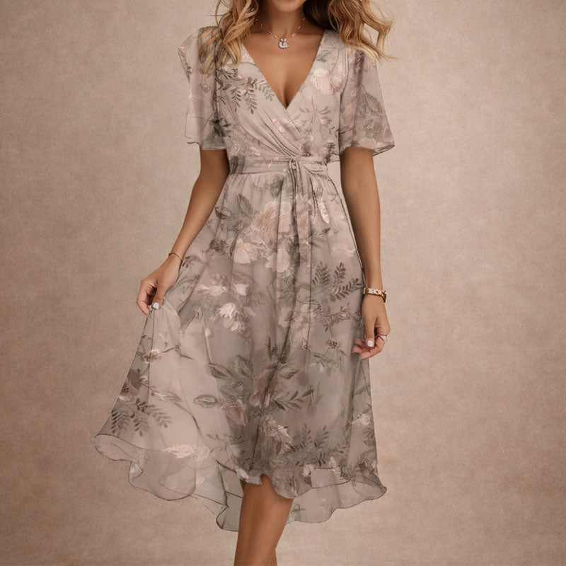 Malin Tassou Floral Print Wrap Dress