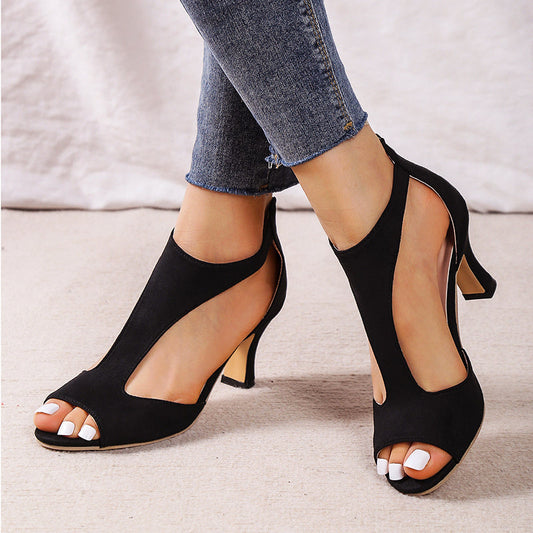 Malin Tassou Mid Heel Sandals with Ankle Strap