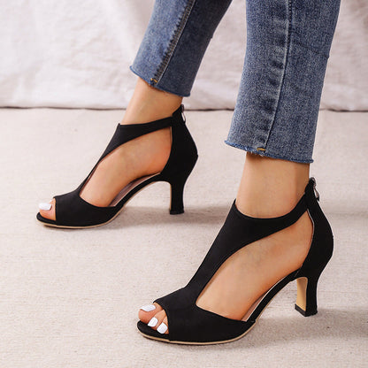 Malin Tassou Mid Heel Sandals with Ankle Strap