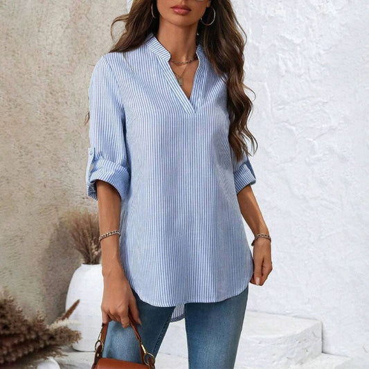 Malin Tassou Striped Long Sleeve Blouse
