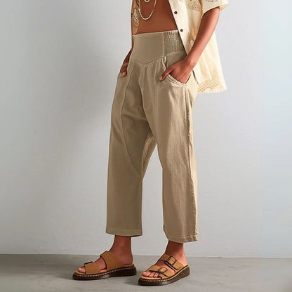 Malin Tassou Cropped Pants with Wide Waistband