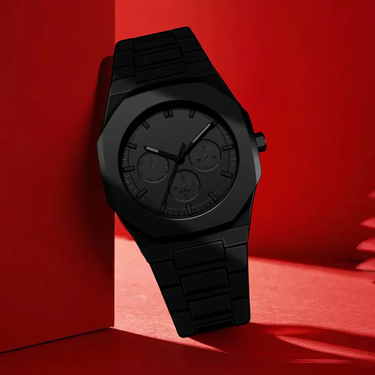 Men’s Chronograph Wristwatch with Matte Black Finish