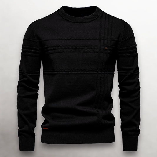 Men’s Cotton Sweater with Knit Pattern