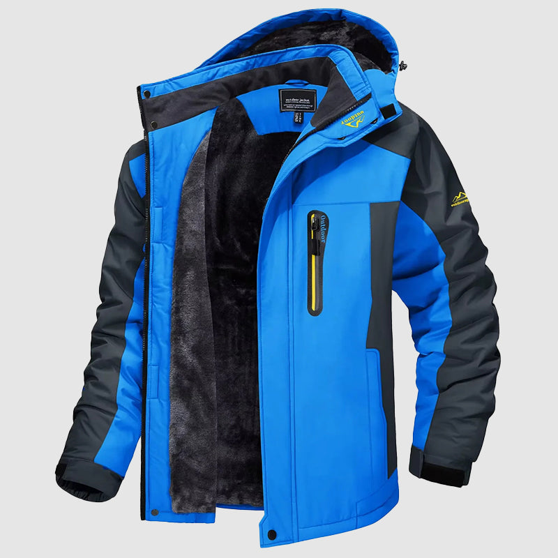 Men’s Outdoor Waterproof Ski Jacket with Fleece Lining