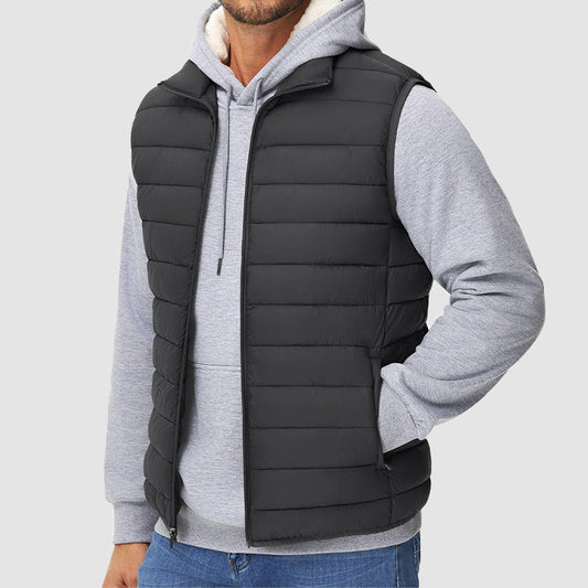 Men’s Quilted Puffer Vest with Packable Design