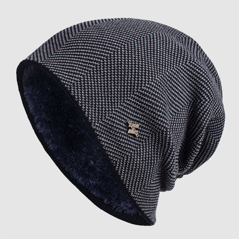 Men’s Slouch Knit Beanie with Fleece Interior