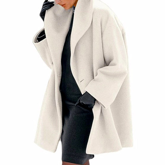 Mia - Women's Oversized Wool Coat with Statement Collar 2