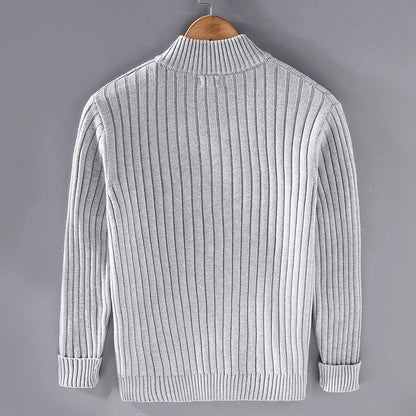 Aaron - Men's Ribbed Full-Zip Cardigan
