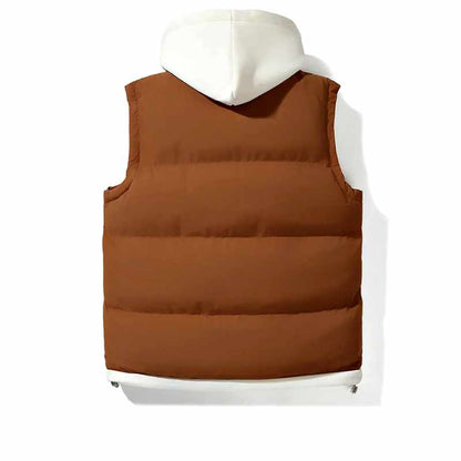 Aiven - Men's Quilted Puffer Vest with Drawstring Hood