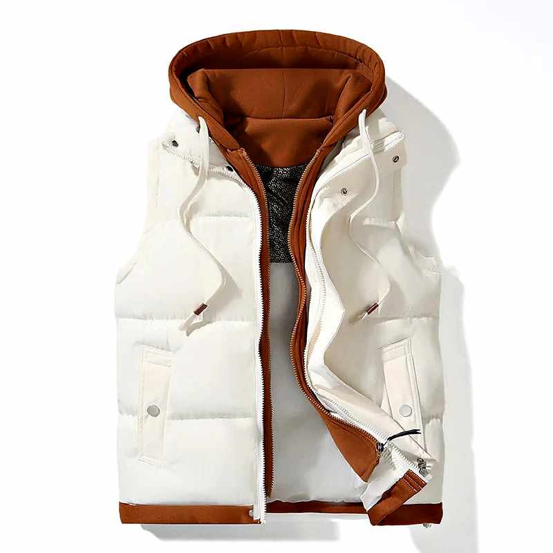 Aiven - Men's Quilted Puffer Vest with Drawstring Hood