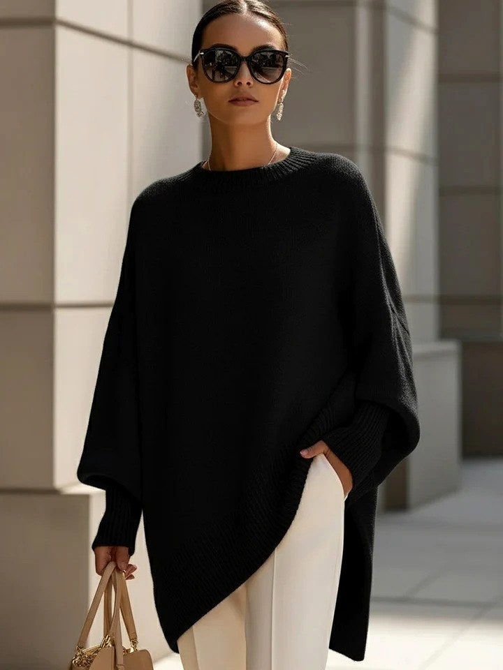 Alexandra - Women's Round Neck Batwing Sweater 4