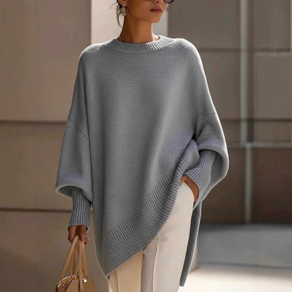 Alexandra - Women's Round Neck Batwing Sweater 8