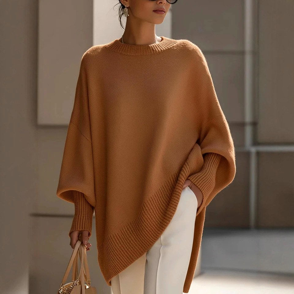 Alexandra - Women's Round Neck Batwing Sweater 9