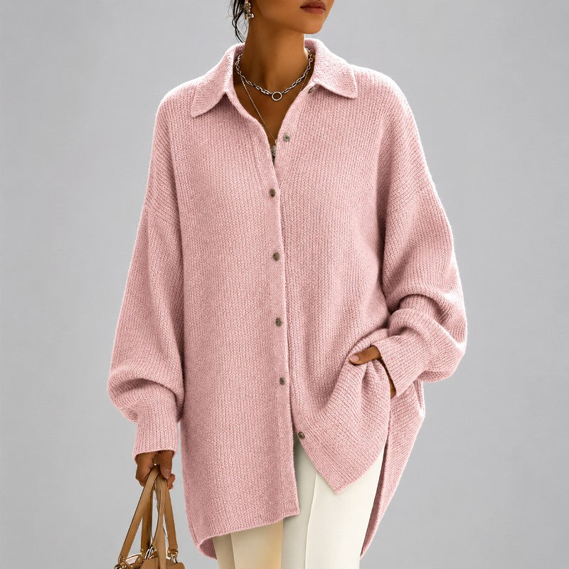 Annette - Women's Ribbed Button-Front Oversized Cardigan 2