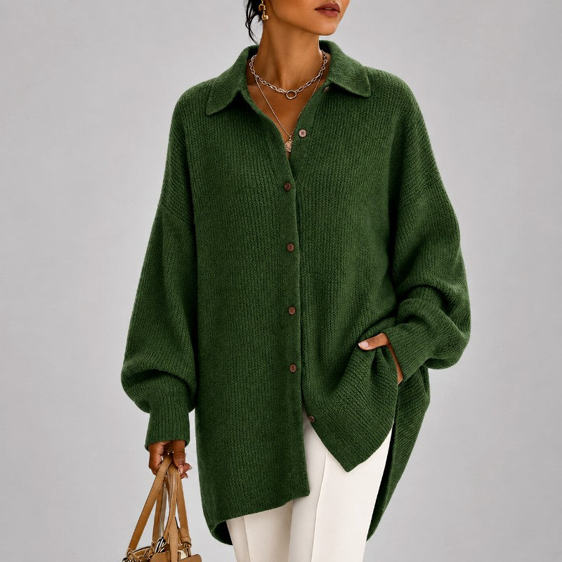Annette - Women's Ribbed Button-Front Oversized Cardigan 4