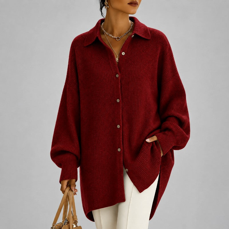 Annette - Women's Ribbed Button-Front Oversized Cardigan 5