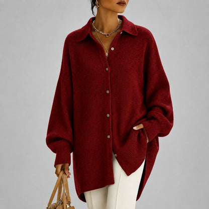 Annette - Women's Ribbed Button-Front Oversized Cardigan 5