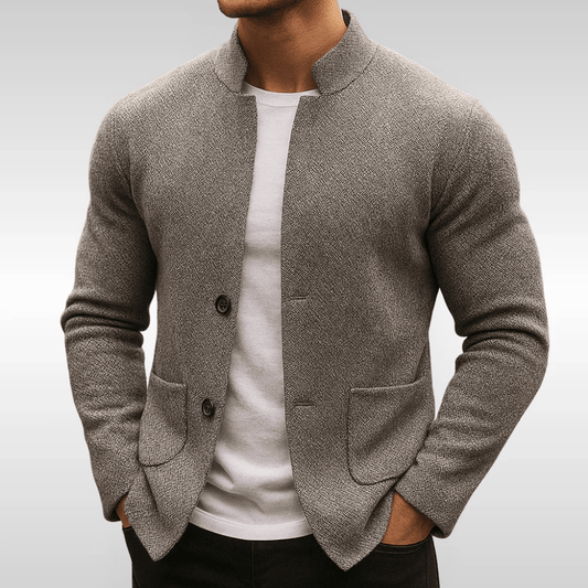 Casper - Men's Textured Knit Blazer with Patch Pockets