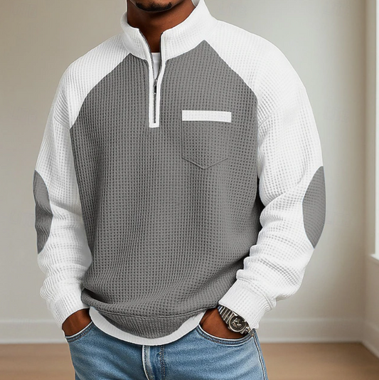 Ezra - Men's Half-Zip Colorblock Sweater