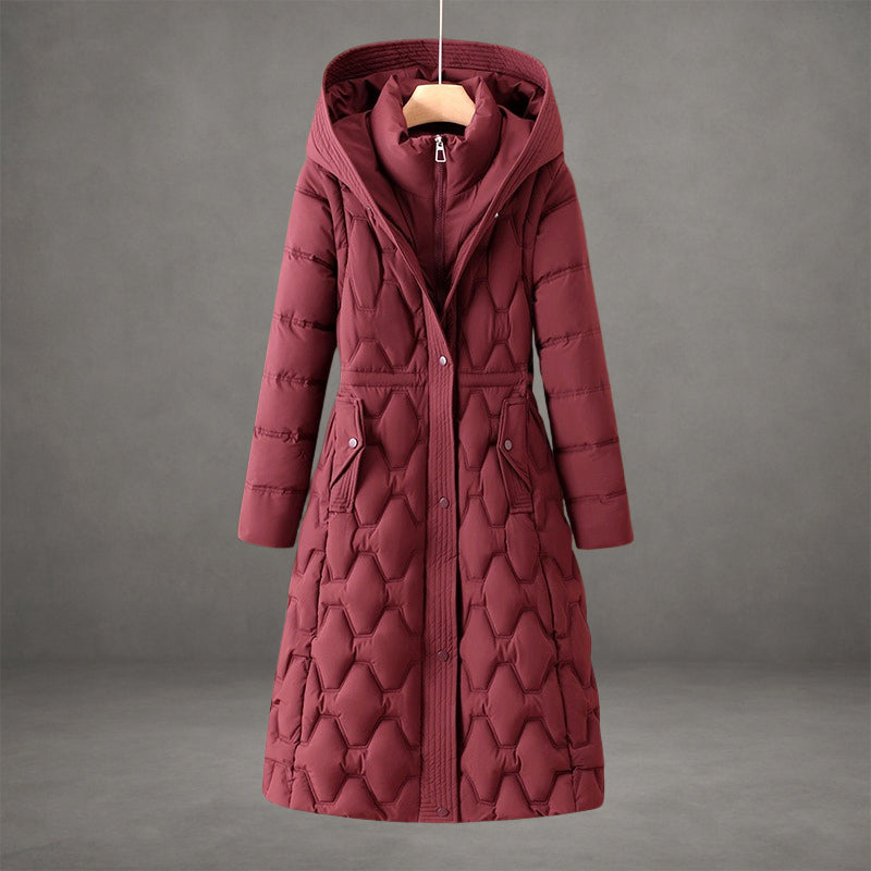 Joyce - Women's Quilted Hooded Longline Puffer Coat
