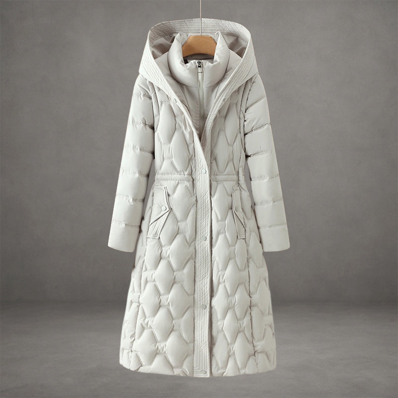 Joyce - Women's Quilted Hooded Longline Puffer Coat