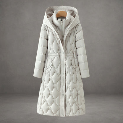 Joyce - Women's Quilted Hooded Longline Puffer Coat