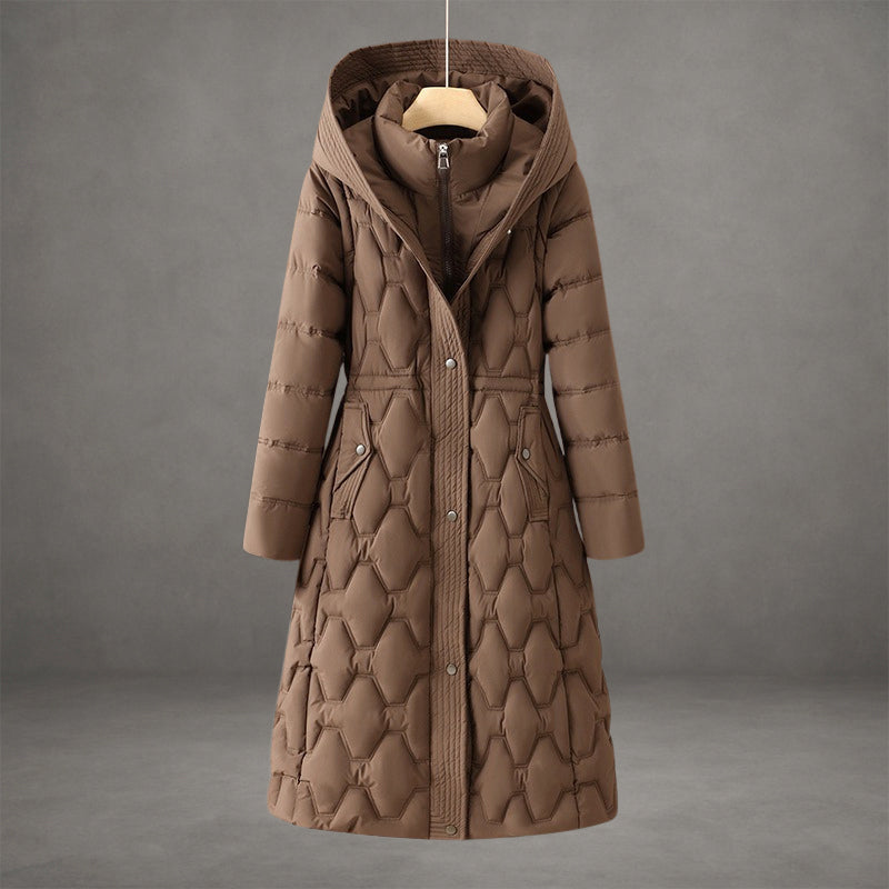 Joyce - Women's Quilted Hooded Longline Puffer Coat