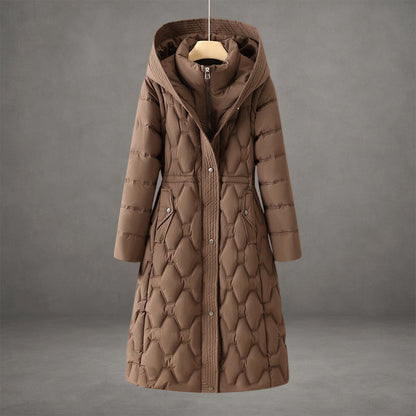 Joyce - Women's Quilted Hooded Longline Puffer Coat