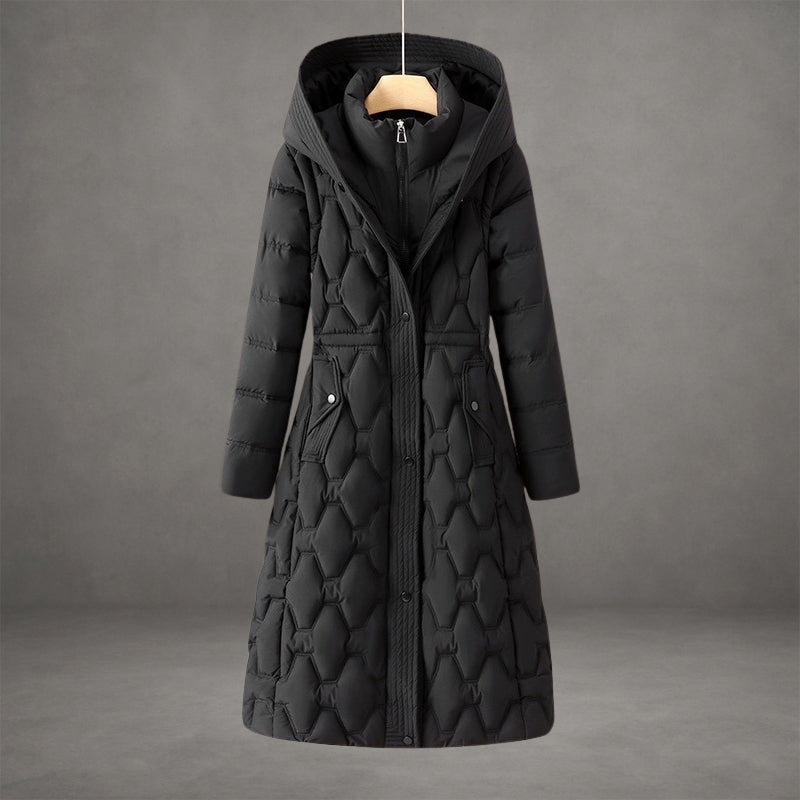 Joyce - Women's Quilted Hooded Longline Puffer Coat